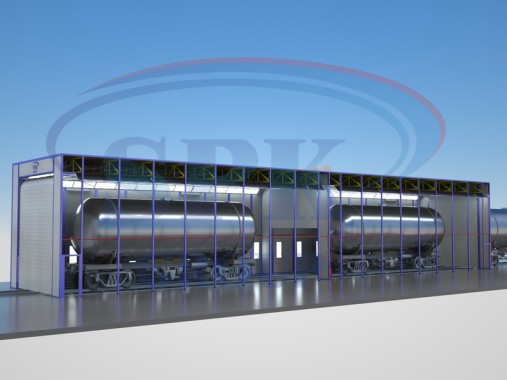 Комплекс подготовки окраски и сушки поверхности для железнодорожного транспорта