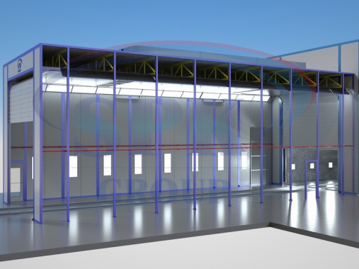 Комплекс подготовки окраски и сушки поверхности для железнодорожного транспорта