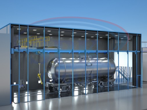 Комплекс подготовки окраски и сушки поверхности для железнодорожного транспорта