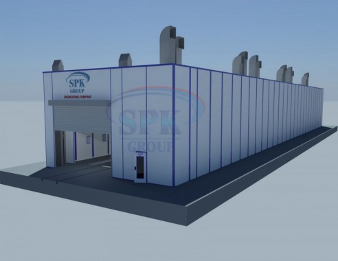 Уличная покрасочно-сушильная камера для путевых машин SPK-55.12.8