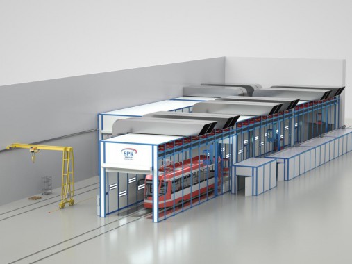 Комплекс подготовки, покраски и сушки SPK для корпусов трамваев 