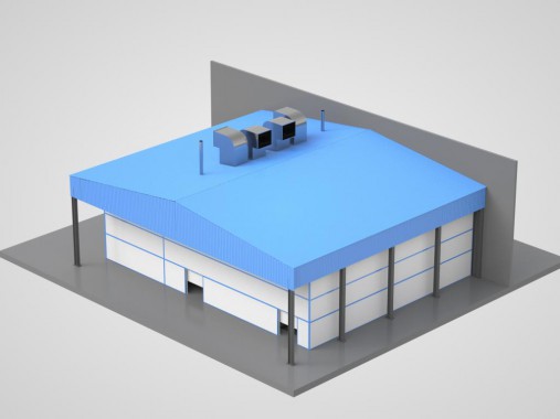 Уличный комплекс подготовки, покраски и сушки поверхности металлоконструкций различного профиля SPK