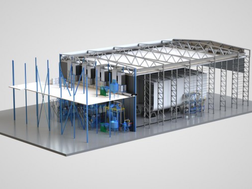 Комплект оборудования SPK для дробеструйной очистки поверхности блоков