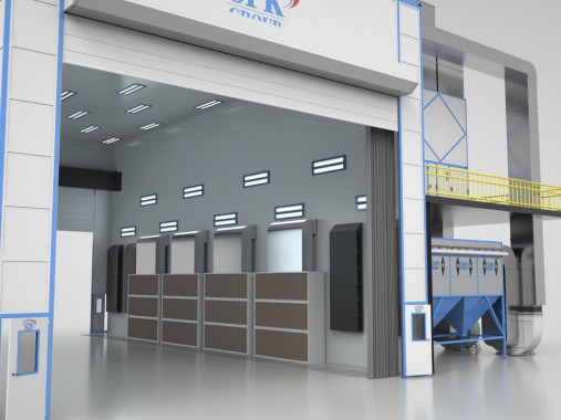 Дробеструйно-окрасочно-сушильная камера SPK