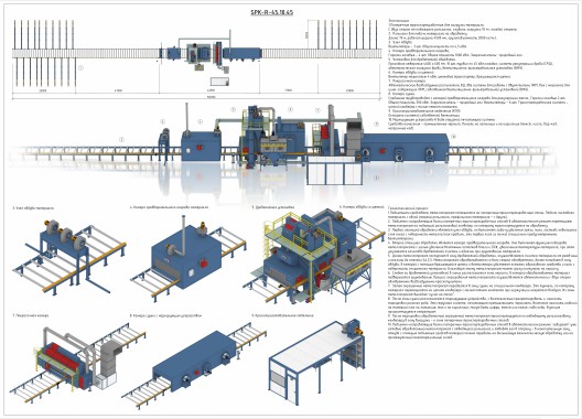 Автоматизированная линия дробеметной очистки и консервации металлопроката для судостроения SPK –D K 45.10.45-R