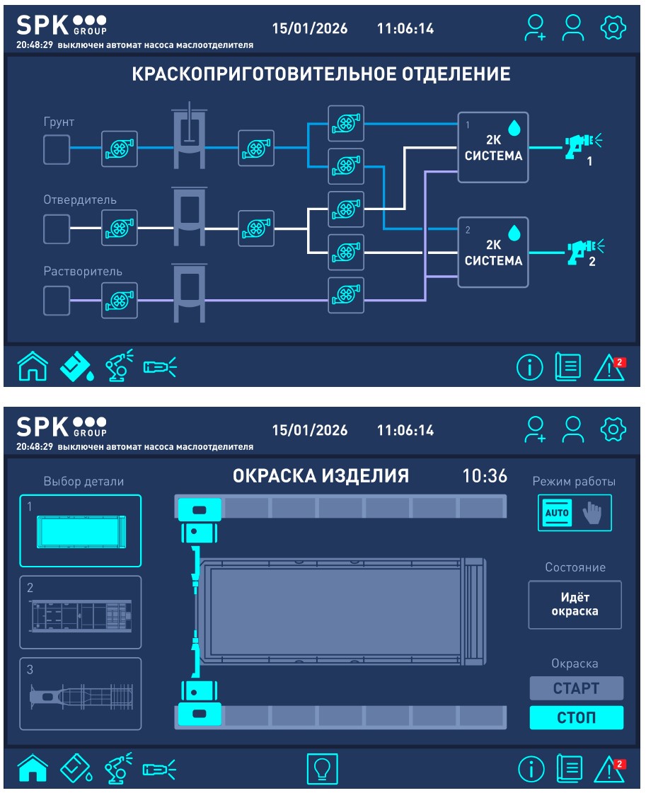 управление автоматической окраской