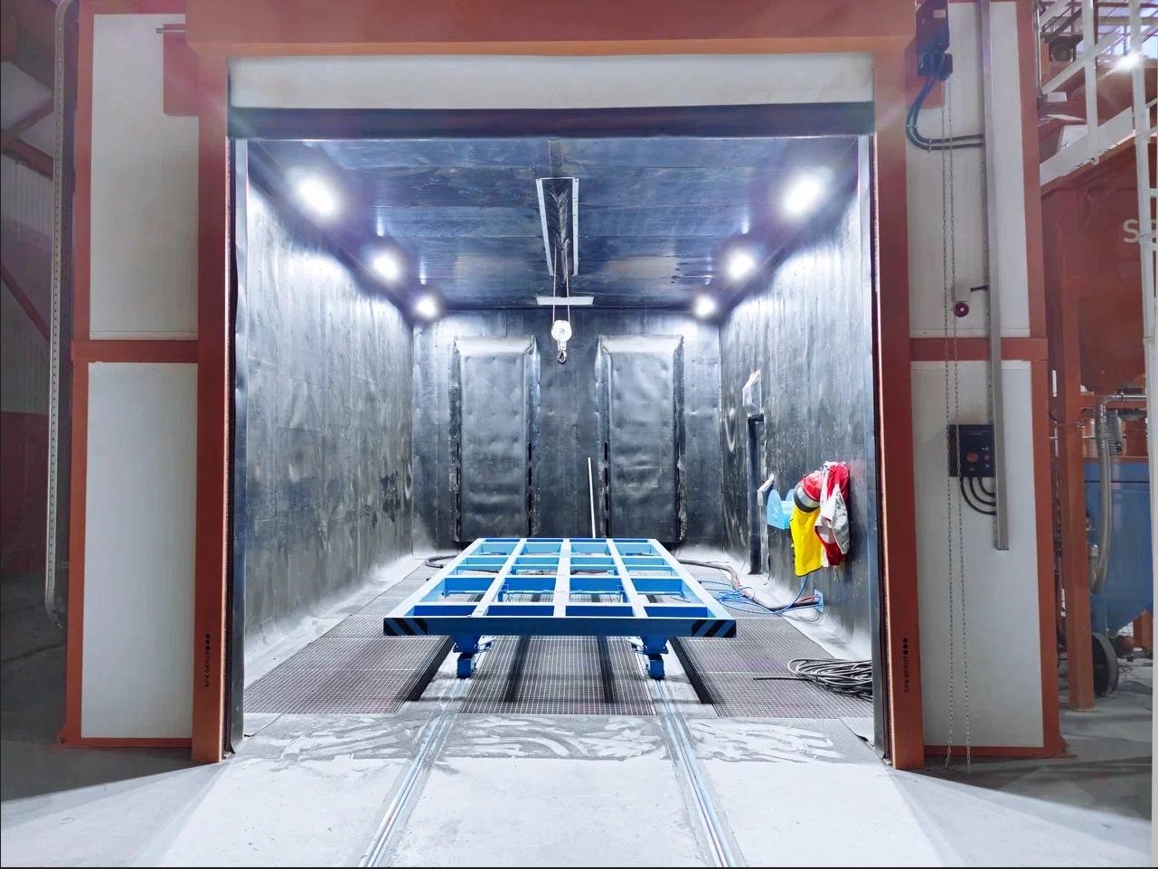 дробеструйная камера с телегой