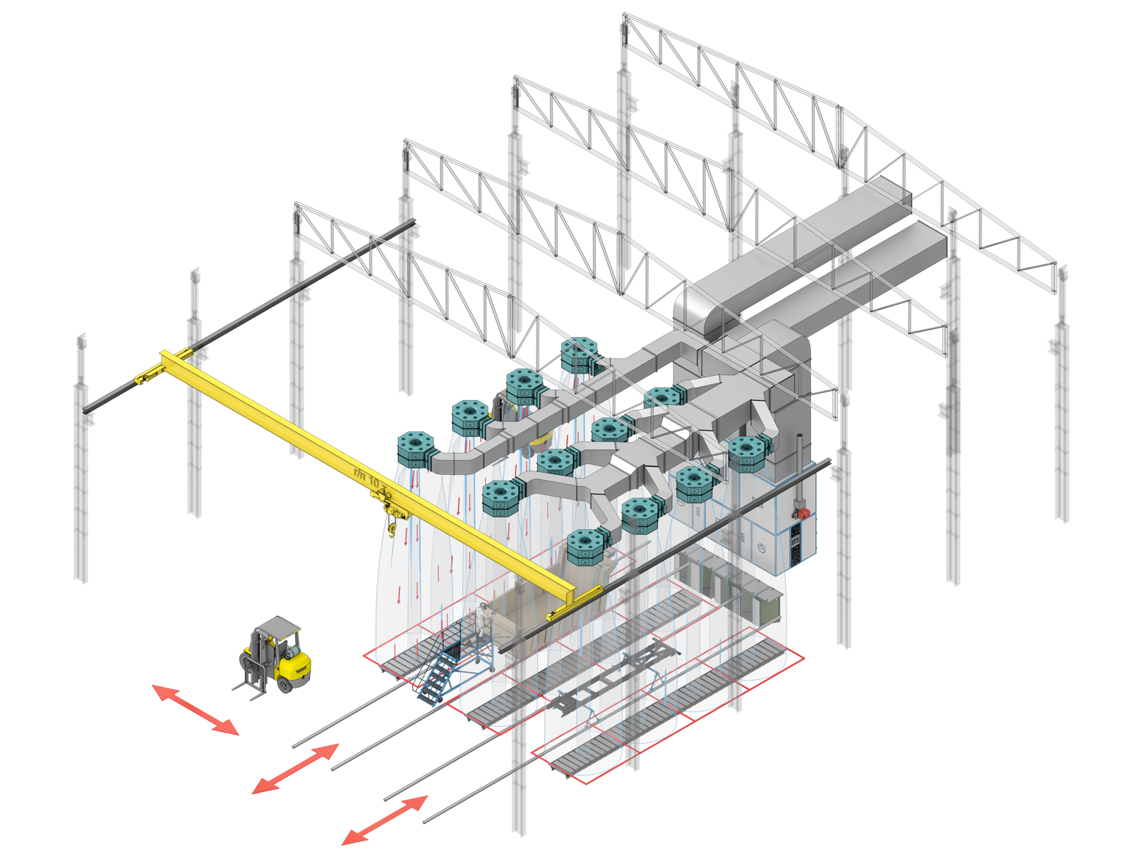 зона открытой окраски строительных конструкций