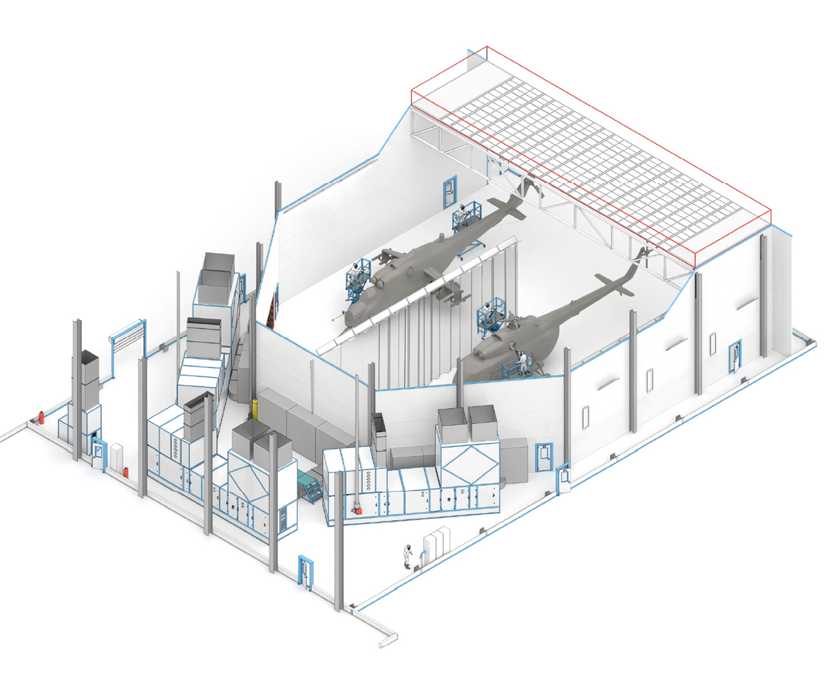 окрасочная камера для вертолетов