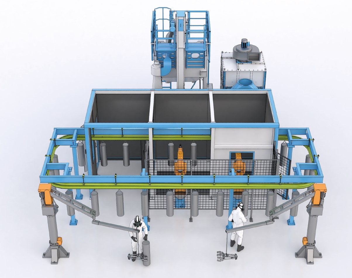 дробеструйный робот
